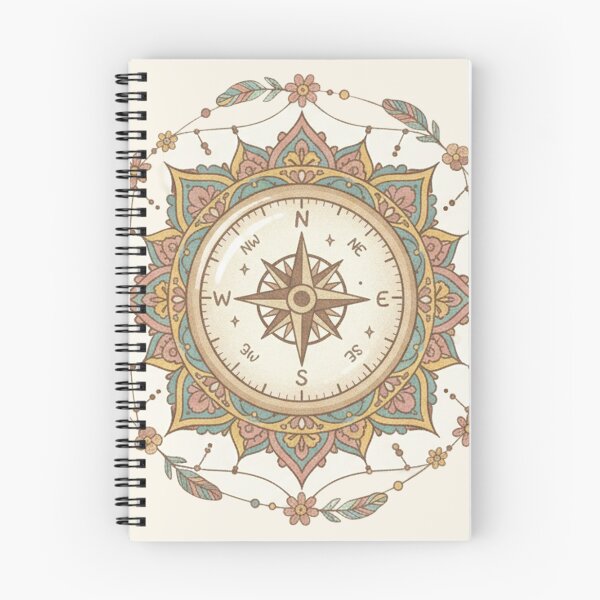 Item preview, Vintage Compass Rose and Feathers designed and sold by EsenciaZen.