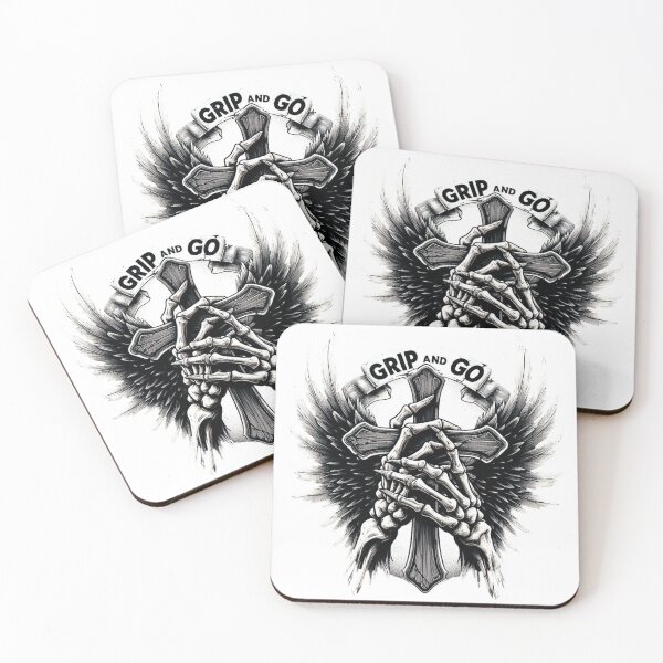 Item preview, Black and white skeletal hand gripping a cross designed and sold by Nova-G902.