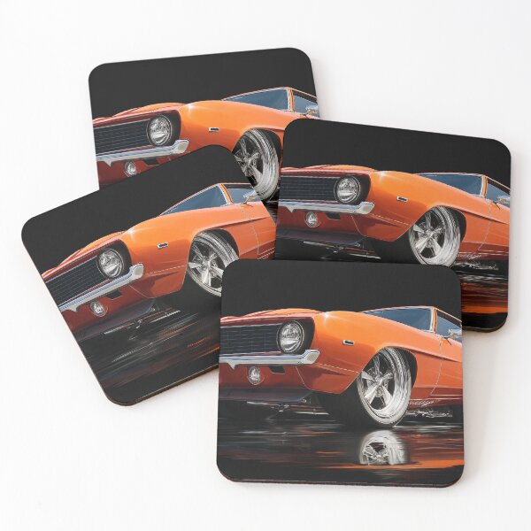 Item preview, Vintage Muscle Car in Orange designed and sold by ArgentoArt.