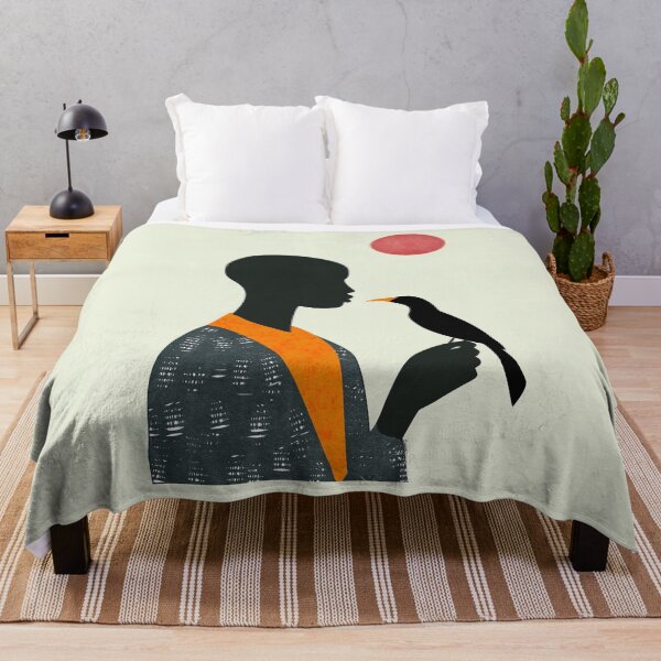 Item preview, The Bird Whisperer – Modern Afro-Boho Minimalist Art designed and sold by bonaise.