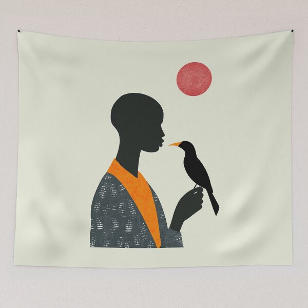 Item preview, The Bird Whisperer – Modern Afro-Boho Minimalist Art designed and sold by bonaise.