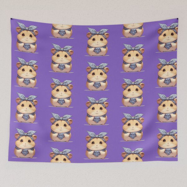 Item preview, Charming Tiny Hamster with Blue Bandana Sticker designed and sold by PaintbrushPlace.