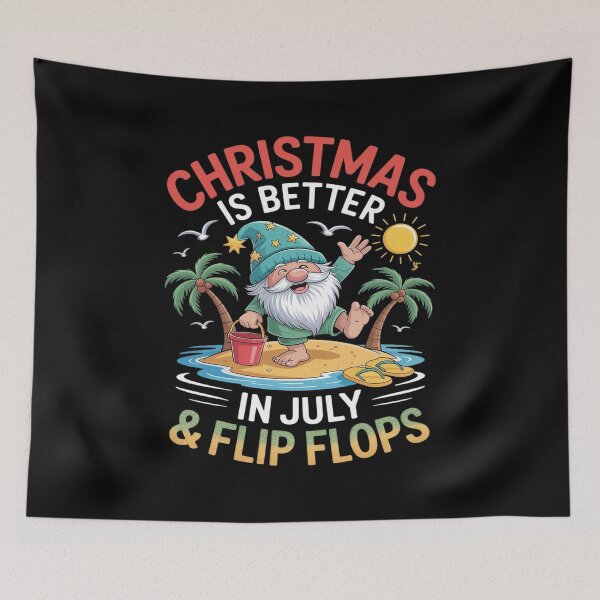 Item preview, Gnome On The Beach Christmas Is Better In July And Flip Flop designed and sold by tabdejinti.