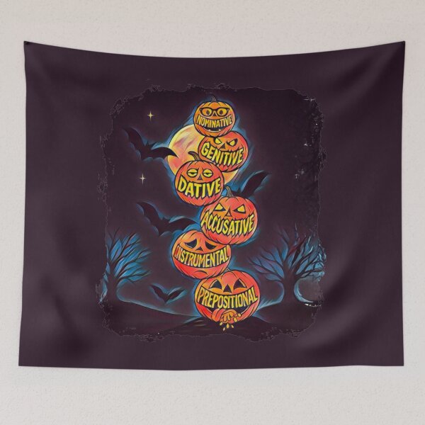 Item preview, Russian Cases Jack-o-Lanterns, Grammar Halloween Humor designed and sold by Russian101.