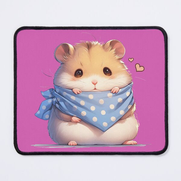 Item preview, Adorable Baby Hamster in Blue Bandana Cartoon Sticker designed and sold by PaintbrushPlace.