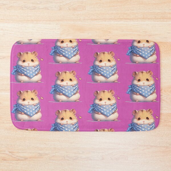 Item preview, Adorable Baby Hamster in Blue Bandana Cartoon Sticker designed and sold by PaintbrushPlace.