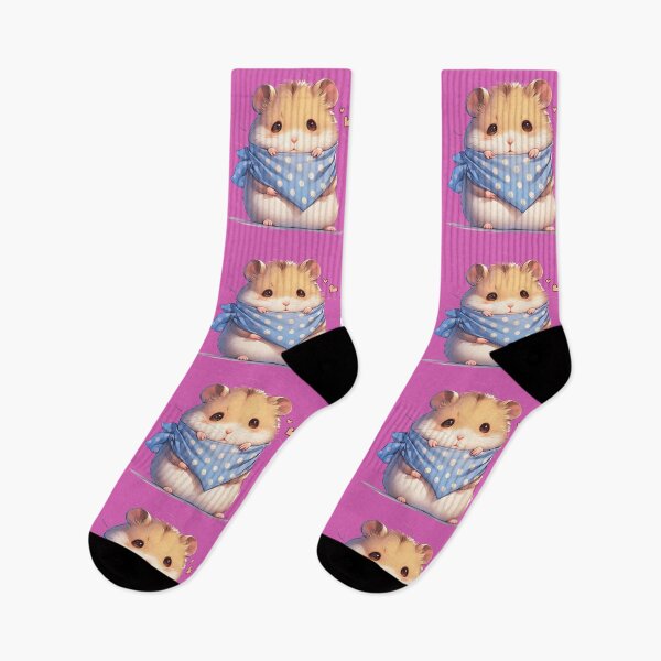 Item preview, Adorable Baby Hamster in Blue Bandana Cartoon Sticker designed and sold by PaintbrushPlace.