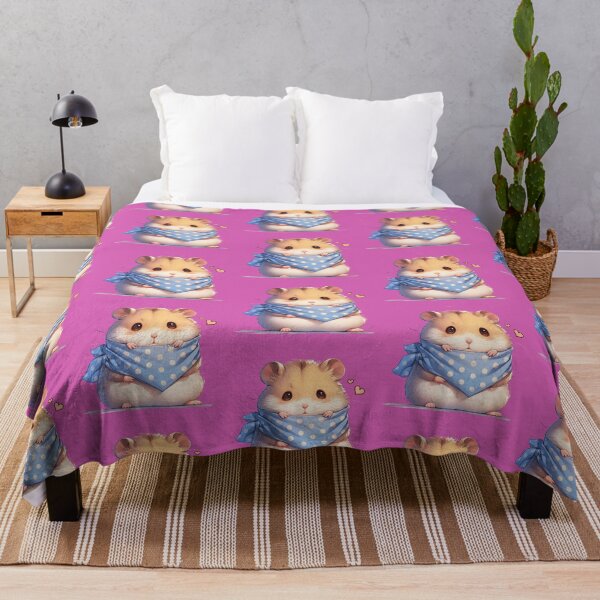 Item preview, Adorable Baby Hamster in Blue Bandana Cartoon Sticker designed and sold by PaintbrushPlace.