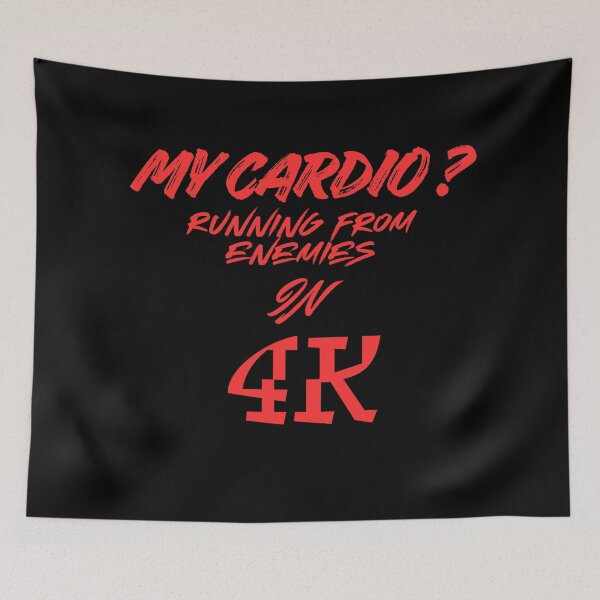 Item preview, My cardio? Running from enemies in 4K designed and sold by GreyChocolate.