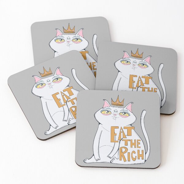 Item preview, eat the rich cat - no kings protest art- cats eat the rich designed and sold by crestfallenmermaid.