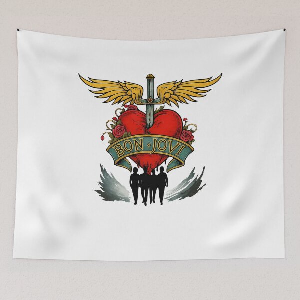 Item preview, Bon Jovi Winged Heart and Roses designed and sold by riecounrare1984.