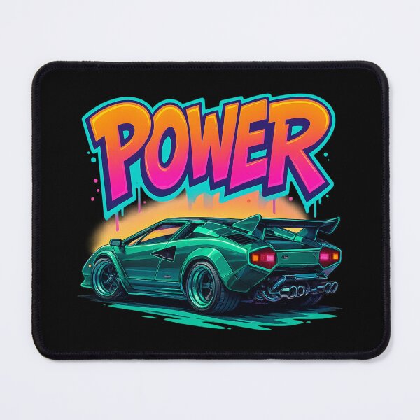 Item preview, POWER – Retro Supercar with Neon Graffiti / Ahau Designs designed and sold by Ahau Designs.