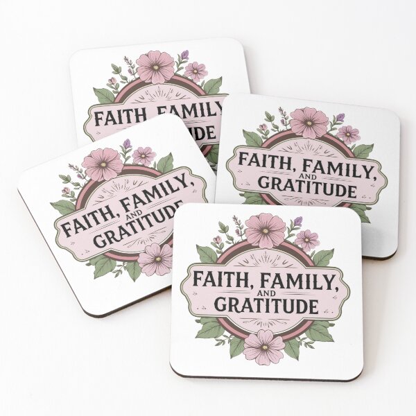 Item preview, Faith, Family, and Gratitude - Christian Floral Quote Design | Thanksgiving Gift for Women and Home Decor designed and sold by Gahyl7.