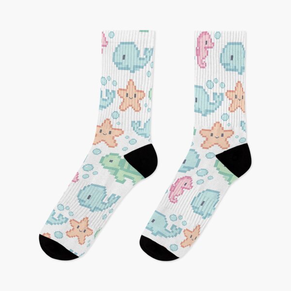 Item preview, Kawaii 8-Bit Sea Creatures Pattern | Cute Pixel Ocean Animals Design designed and sold by Beezy-Kneez.