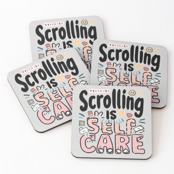 Item preview, Scrolling is Self Care - Cute Doodle Art designed and sold by ConfuseLab Shop.