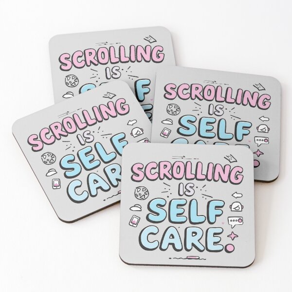 Item preview, Scrolling is Self Care - Cute Doodle Art designed and sold by ConfuseLab Alt.