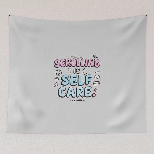 Item preview, Scrolling is Self Care - Cute Doodle Art designed and sold by ConfuseLab Shop.