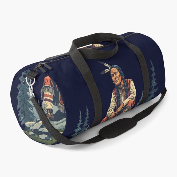 Item preview, Majestic Native American Chief Sitting on a Rock in the Forest designed and sold by Caira-Design.