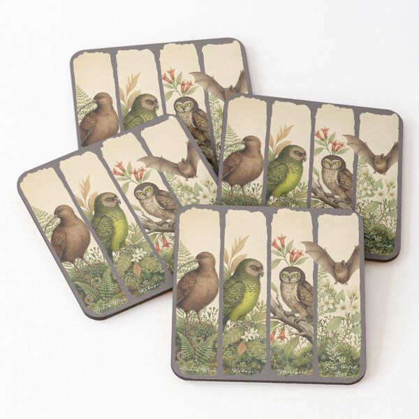 Item preview, Aotearoa Night Chorus – Kiwi, Kākāpō, Ruru & Pekapeka designed and sold by MvuuStudio.