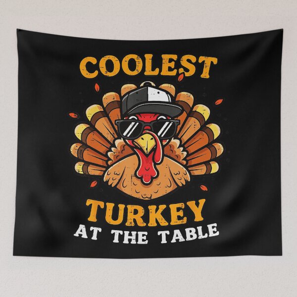 Item preview, Coolest Turkey At Table Thanksgiving Fall designed and sold by JEFDodsonArt.