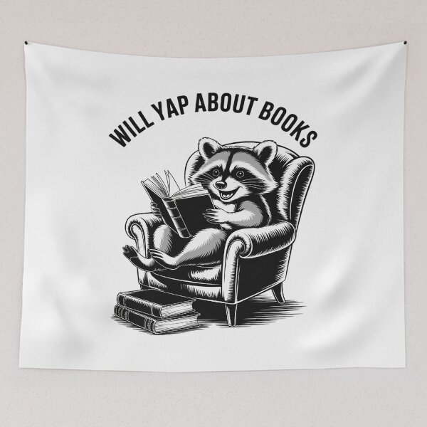 Item preview, Book Bookworm Reader Reading Yapping Raccoon designed and sold by FranzFriesen.