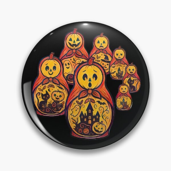 Item preview, Spooky-Cute Halloween Matryoshka, Russian Nesting Dolls Jack-O-Lanterns designed and sold by Russian101.