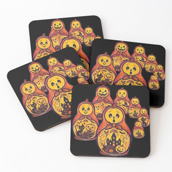 Item preview, Spooky-Cute Halloween Matryoshka, Russian Nesting Dolls Jack-O-Lanterns designed and sold by Russian101.