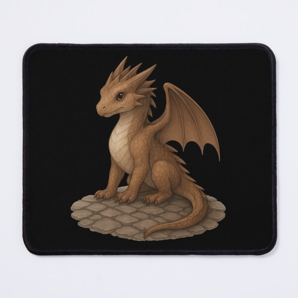 Item preview, Adorable Brown Baby Dragon – Fantasy Creature Art on Cobblestone designed and sold by Hatchling Hollow.