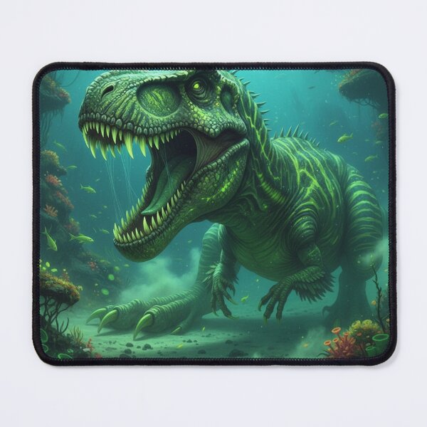 Item preview, Vibrant Underwater T-Rex Dinosaur Art Print and Sticker designed and sold by SuperPlopsArt.