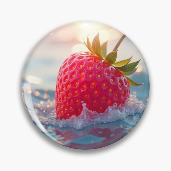 Item preview, strawberry floating on shimmering ocean waves designed and sold by lookportao.