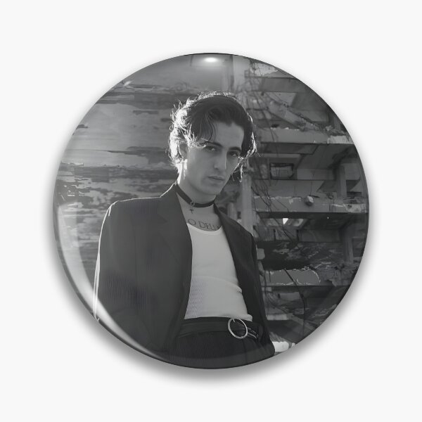 Item preview, Damiano David – Black and White Cinematic Rock Portrait designed and sold by zulenekbedf.