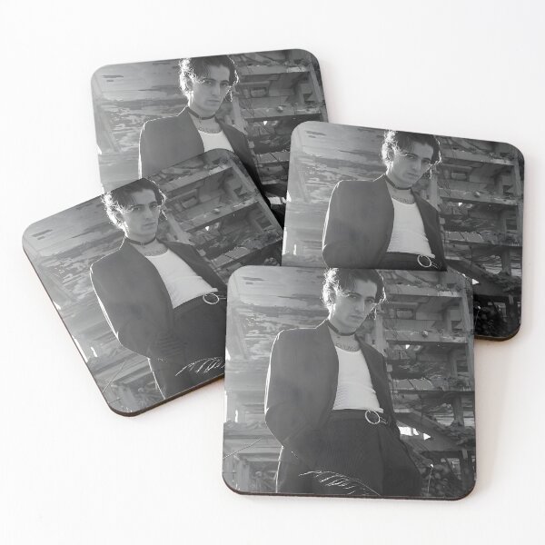Item preview, Damiano David – Black and White Cinematic Rock Portrait designed and sold by zulenekbedf.