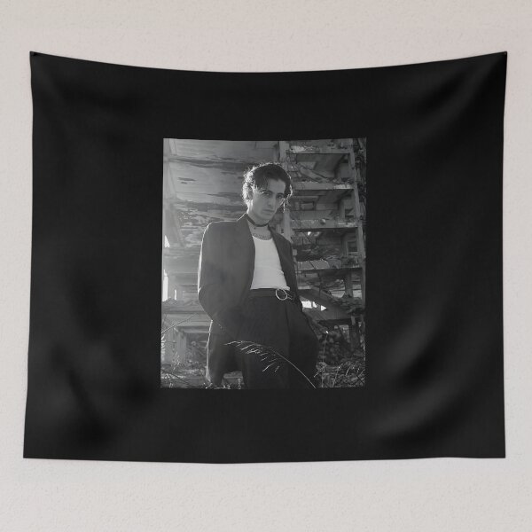 Item preview, Damiano David – Black and White Cinematic Rock Portrait designed and sold by zulenekbedf.