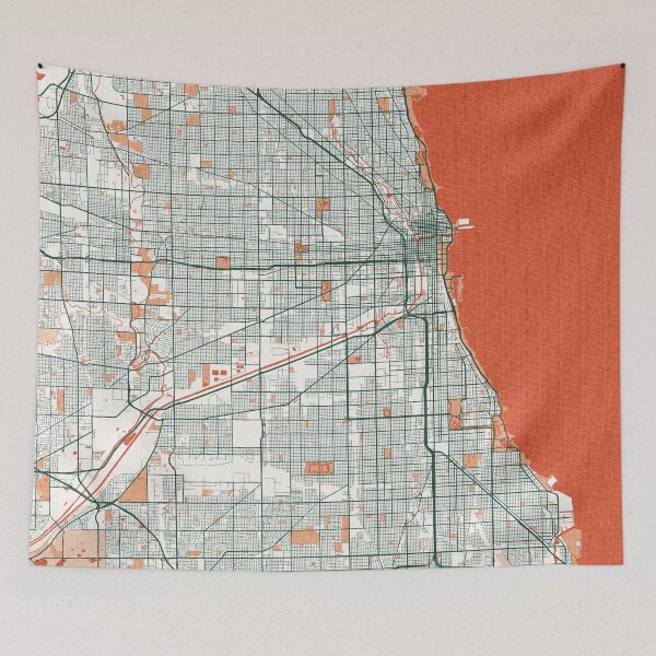 Item preview, Chicago City Map of Illinois, USA - Bohemian designed and sold by deMAP.