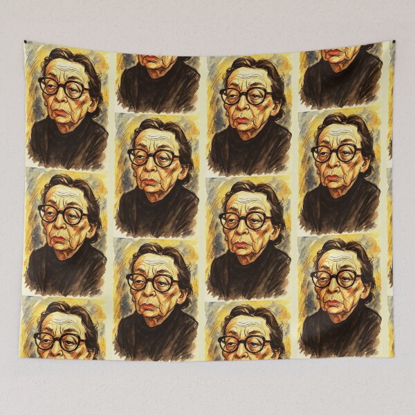 Item preview, Marguerite Duras Caricature designed and sold by Sarcastic designs.