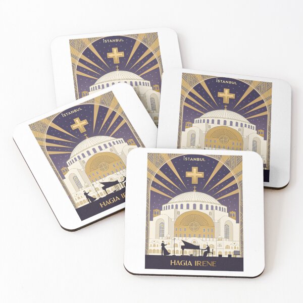 Item preview, Hagia Irene (Aya İrini) Istanbul - Art Deco Golden Concert Poster  designed and sold by asliberry.