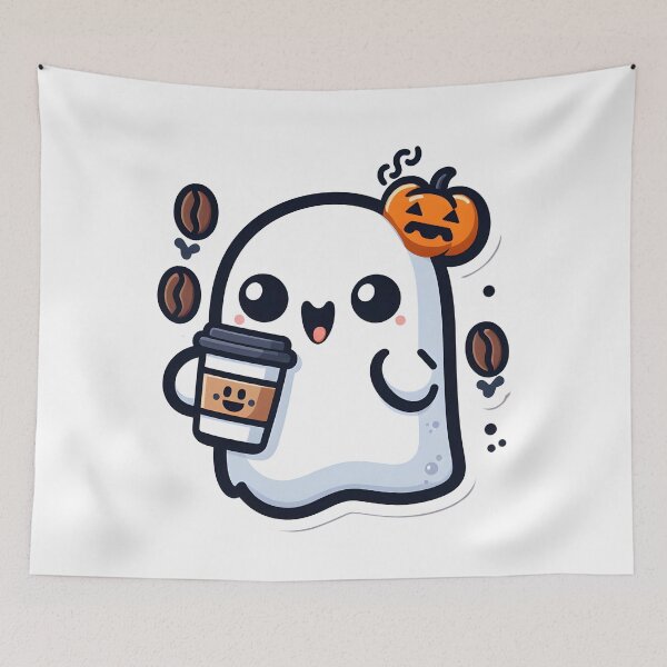 Item preview, Cute & Spooky: Coffee Monster Vibes – Halloween Fun designed and sold by Lu7u.