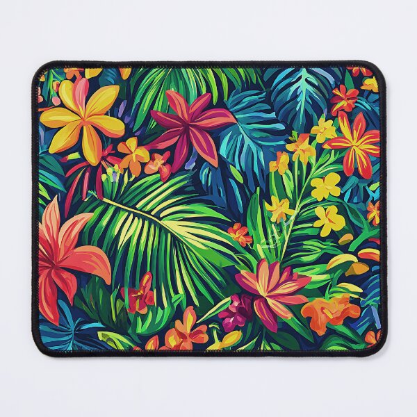Item preview, Exotically Colorful Tropical Flowers And Palm Leaves Art designed and sold by DEC02.