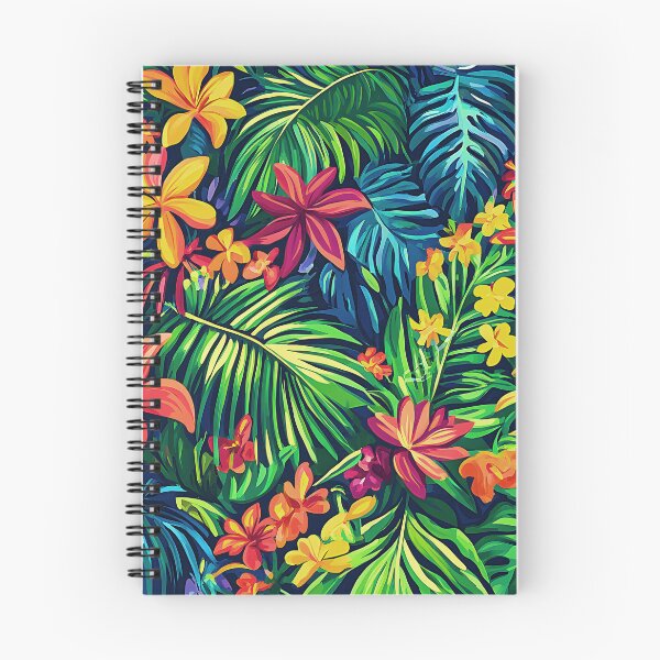 Item preview, Exotically Colorful Tropical Flowers And Palm Leaves Art designed and sold by DEC02.