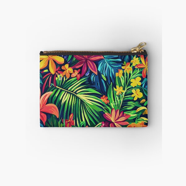 Item preview, Exotically Colorful Tropical Flowers And Palm Leaves Art designed and sold by DEC02.