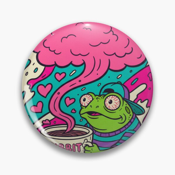 Item preview, Ribbit Roast Coffee Frog - Portland Caffeine Vibe Psychedelic Art designed and sold by j-2k.