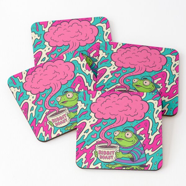 Item preview, Ribbit Roast Coffee Frog - Portland Caffeine Vibe Psychedelic Art designed and sold by j-2k.