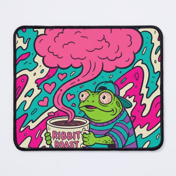 Item preview, Ribbit Roast Coffee Frog - Portland Caffeine Vibe Psychedelic Art designed and sold by j-2k.
