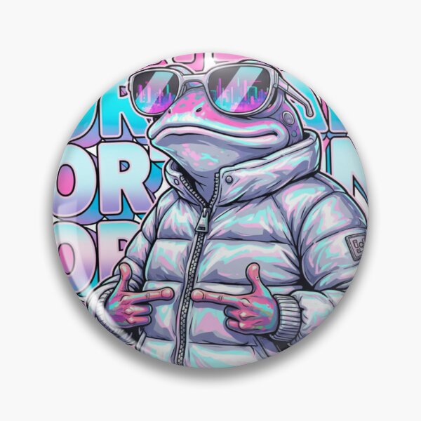 Item preview, Boss Frog in Puffer Jacket - 90s Vaporwave Portland Vibe designed and sold by j-2k.