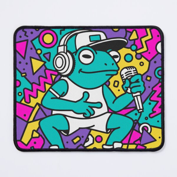 Item preview, Retro Rapper Frog - 90s Geometric Hip-Hop Vibe designed and sold by j-2k.