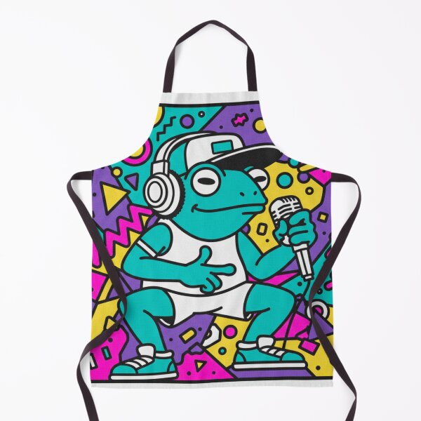 Item preview, Retro Rapper Frog - 90s Geometric Hip-Hop Vibe designed and sold by j-2k.