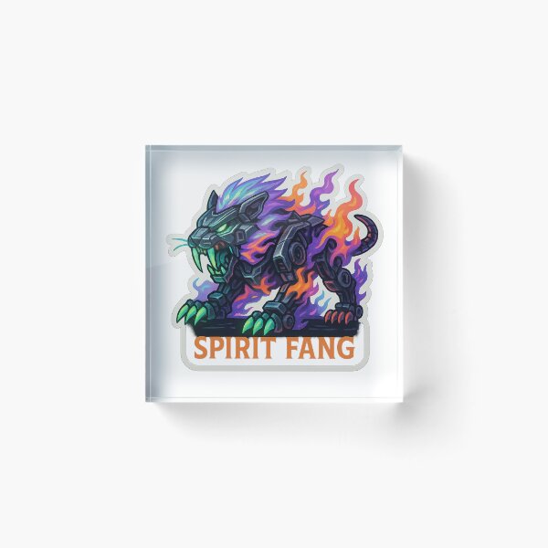 Item preview, Spirit Fang – Neon Ghostfire Mecha Beast designed and sold by derb darb.