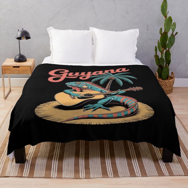 Item preview, Guyana Iguana Playing Guitar Under A Palm Tree designed and sold by August4Laughs25.