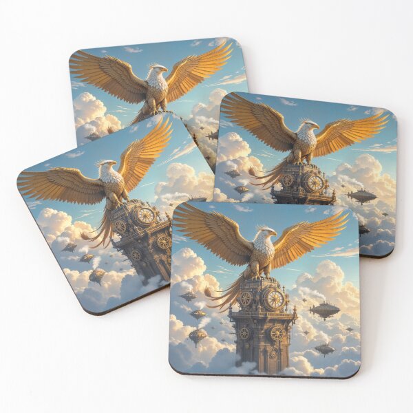Item preview, Sky Guardian: Steampunk Griffin Clock Tower Art designed and sold by wail mohammed.