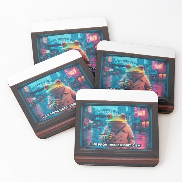Item preview, Live from Rainy Ribbit City - Portland News Frog Vintage TV designed and sold by j-2k.